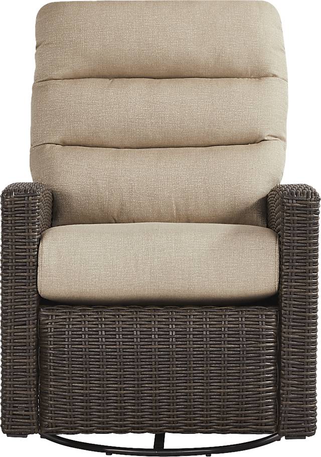 Ria Espresso Outdoor Glider Recliner with Beige Cushions - Thumbnail - Image 2
