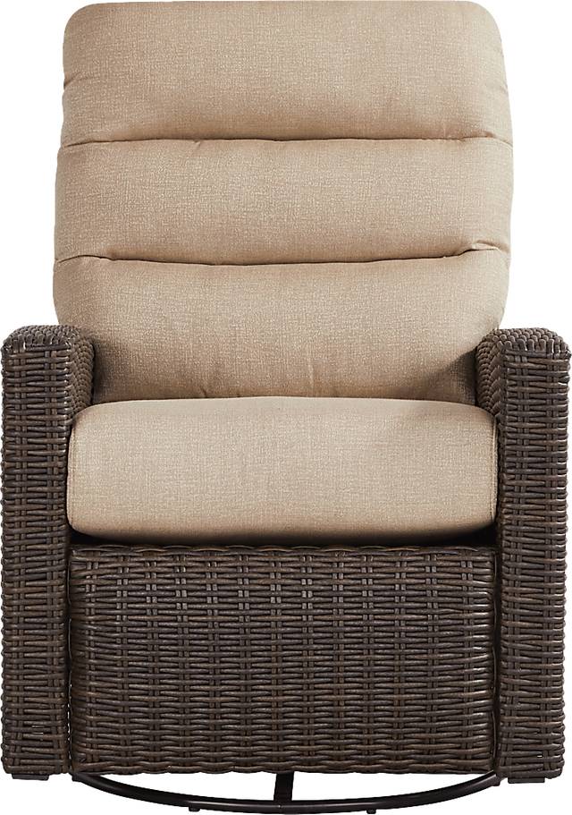 Ria Espresso Outdoor Glider Recliner with Beige Cushions - Thumbnail - Image 2