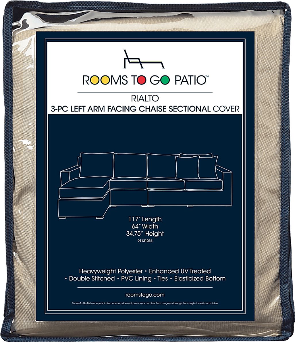 Rialto 3 Pc Patio Left Arm Facing Chaise Sectional Cover