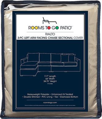 Rialto 3 Pc Patio Left Arm Facing Chaise Sectional Cover