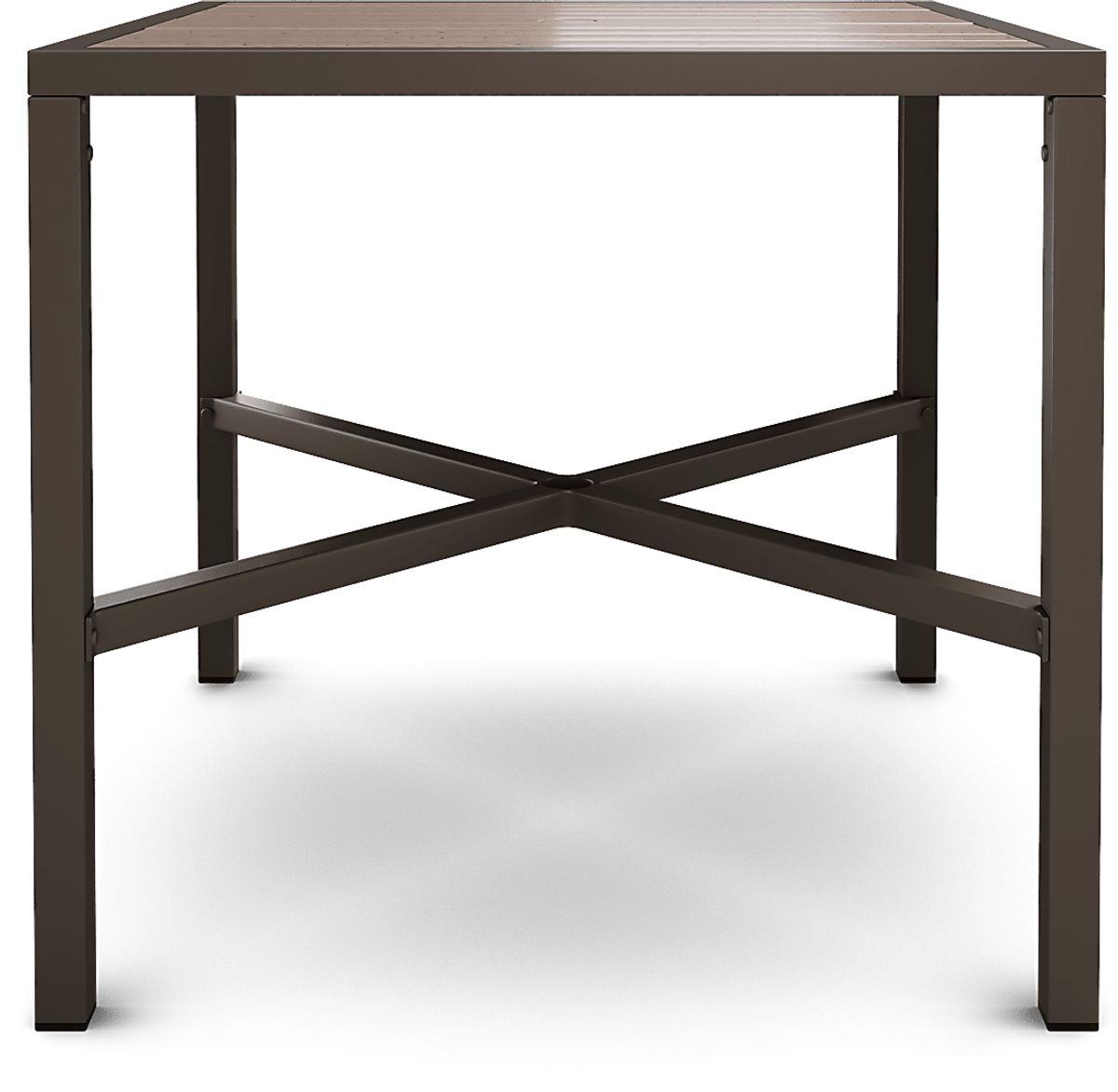 Rialto 5 Pc Brown Dark Wood Putty Beige Aluminum Outdoor Dining Set ...