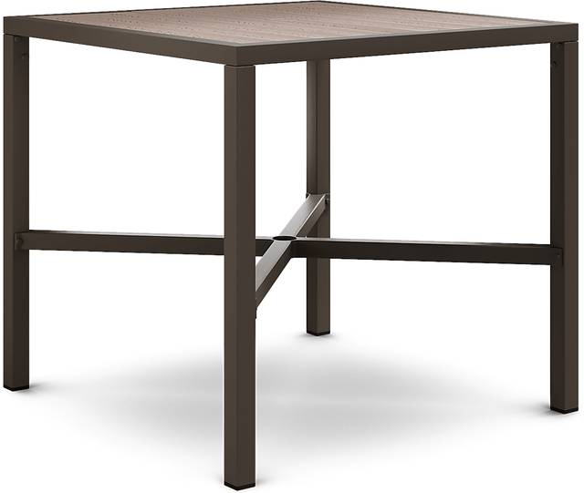 Rialto Brown 5 Pc Square Outdoor Bar Height Dining Set with Putty Cushions - Thumbnail - Image 2
