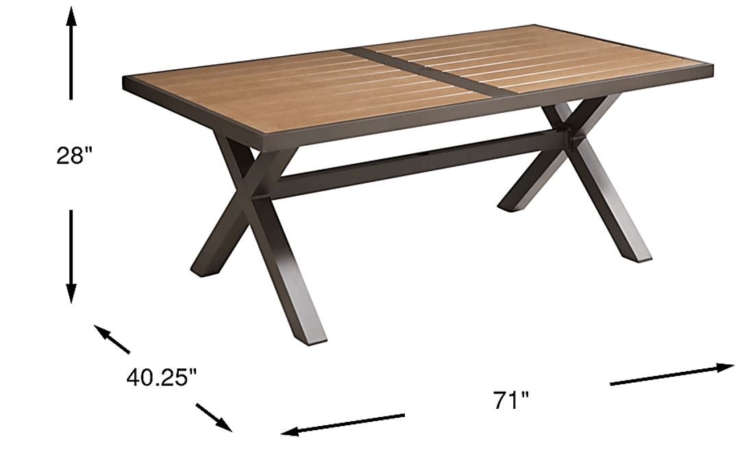 Rialto Brown 71 in. Rectangle Outdoor Dining Table