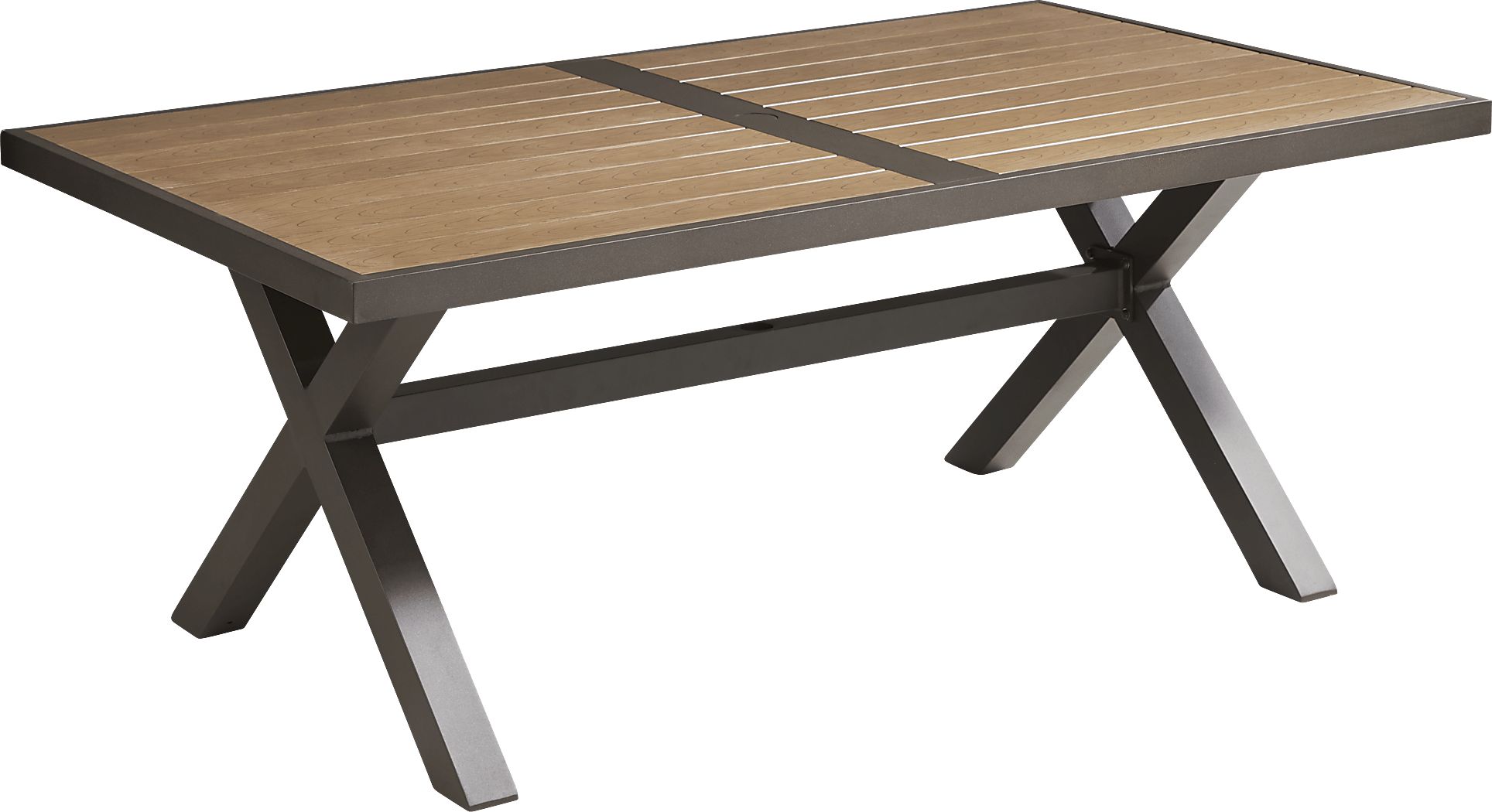Rialto Brown Dark Wood Aluminum Outdoor 71 in. Dining Table Rooms to Go