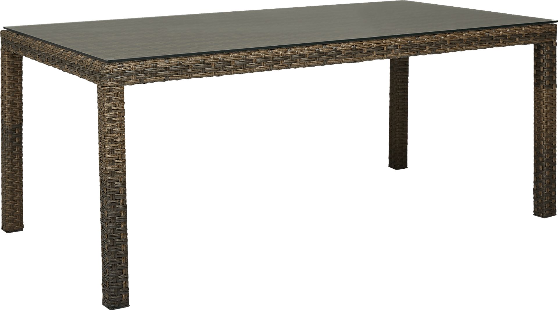 Rialto Brown 5 Pc 72 in. Rectangle Outdoor Dining Set with Aqua Cushions - Image 2
