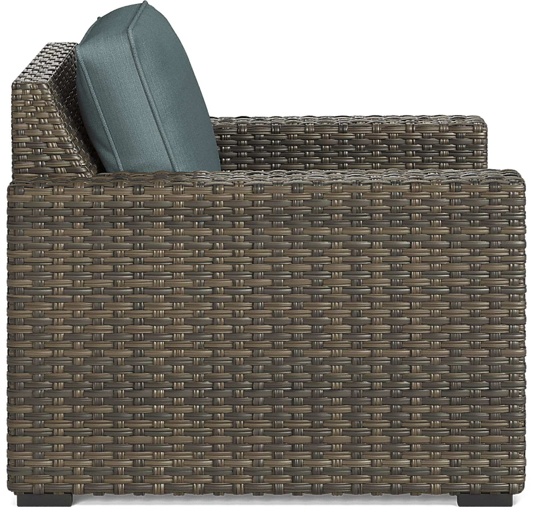 Rialto Brown Outdoor Chair with Aqua Cushions - Image 3
