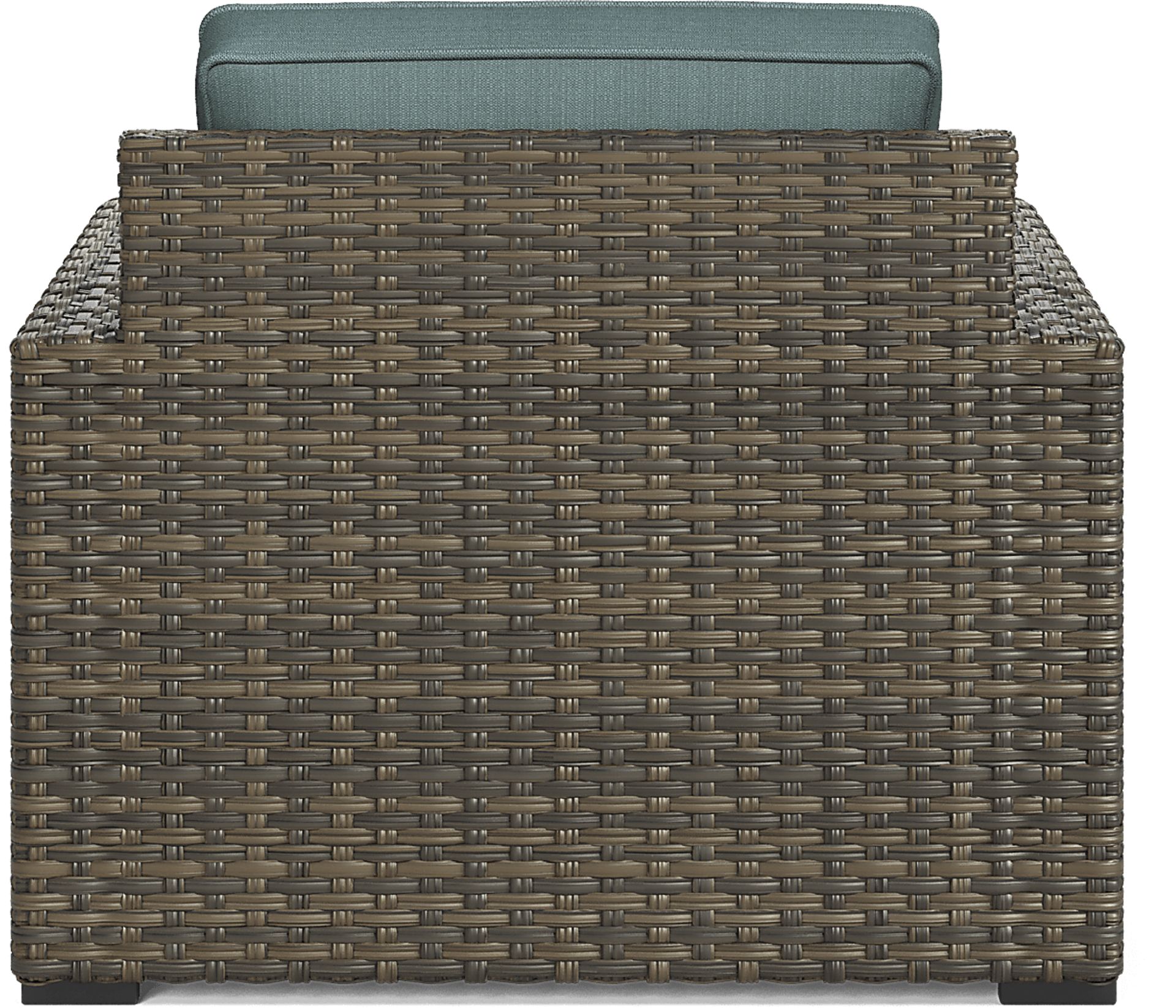 Rialto Brown Outdoor Chair with Aqua Cushions - Image 4