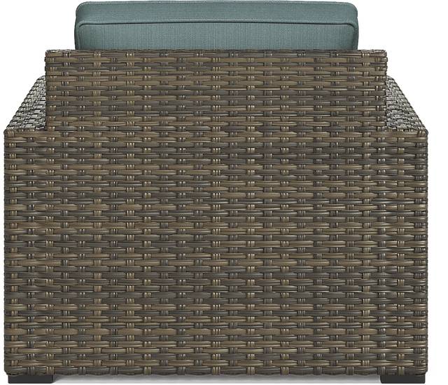 Rialto Brown Outdoor Chair with Aqua Cushions - Thumbnail - Image 4