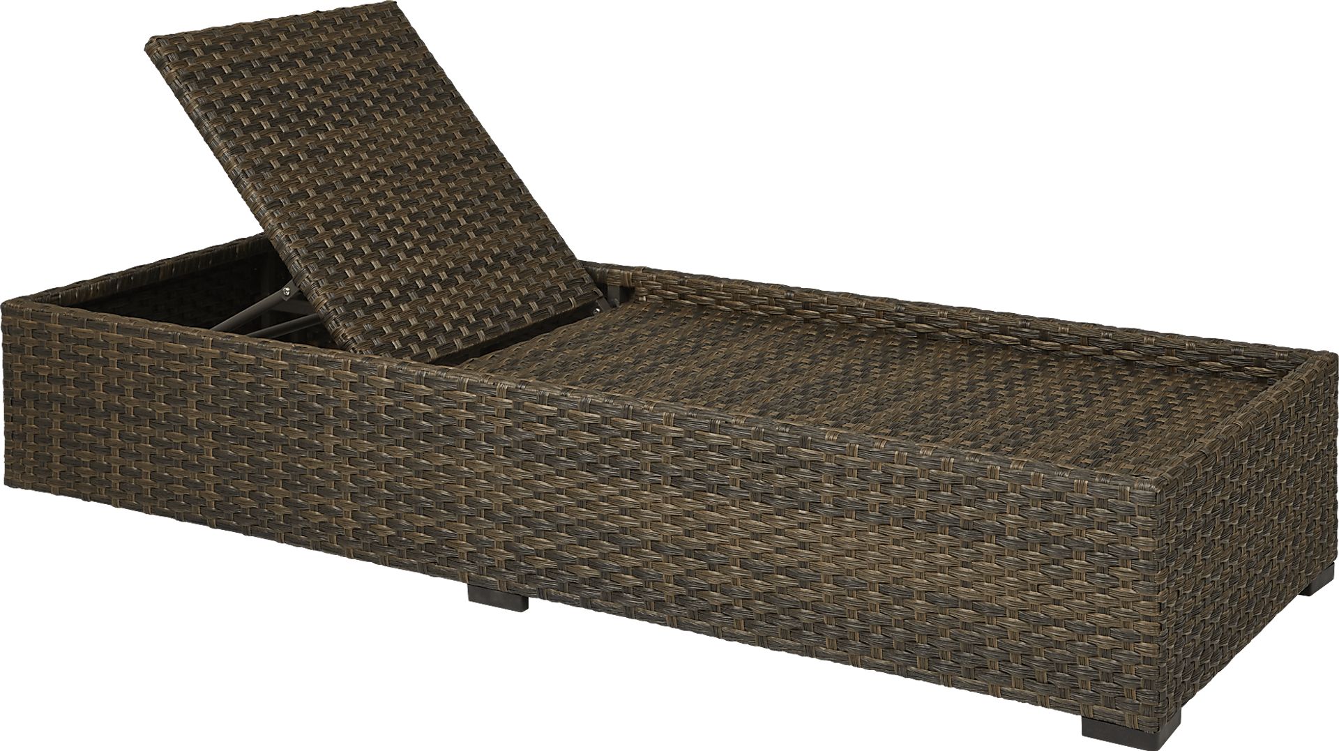Rialto Brown Outdoor Chaise with Aqua Cushions - Image 2