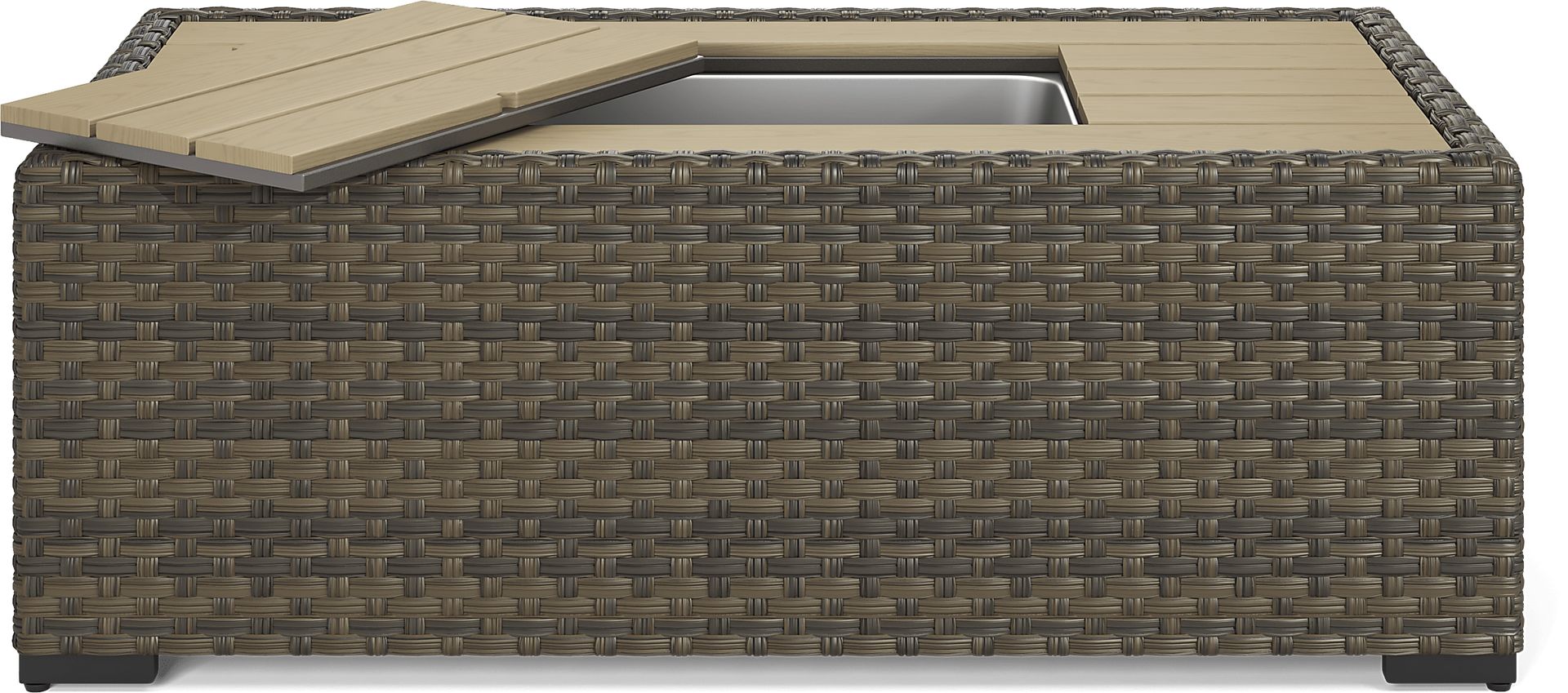 Rialto Brown Outdoor Cooler Cocktail Table - Image 3