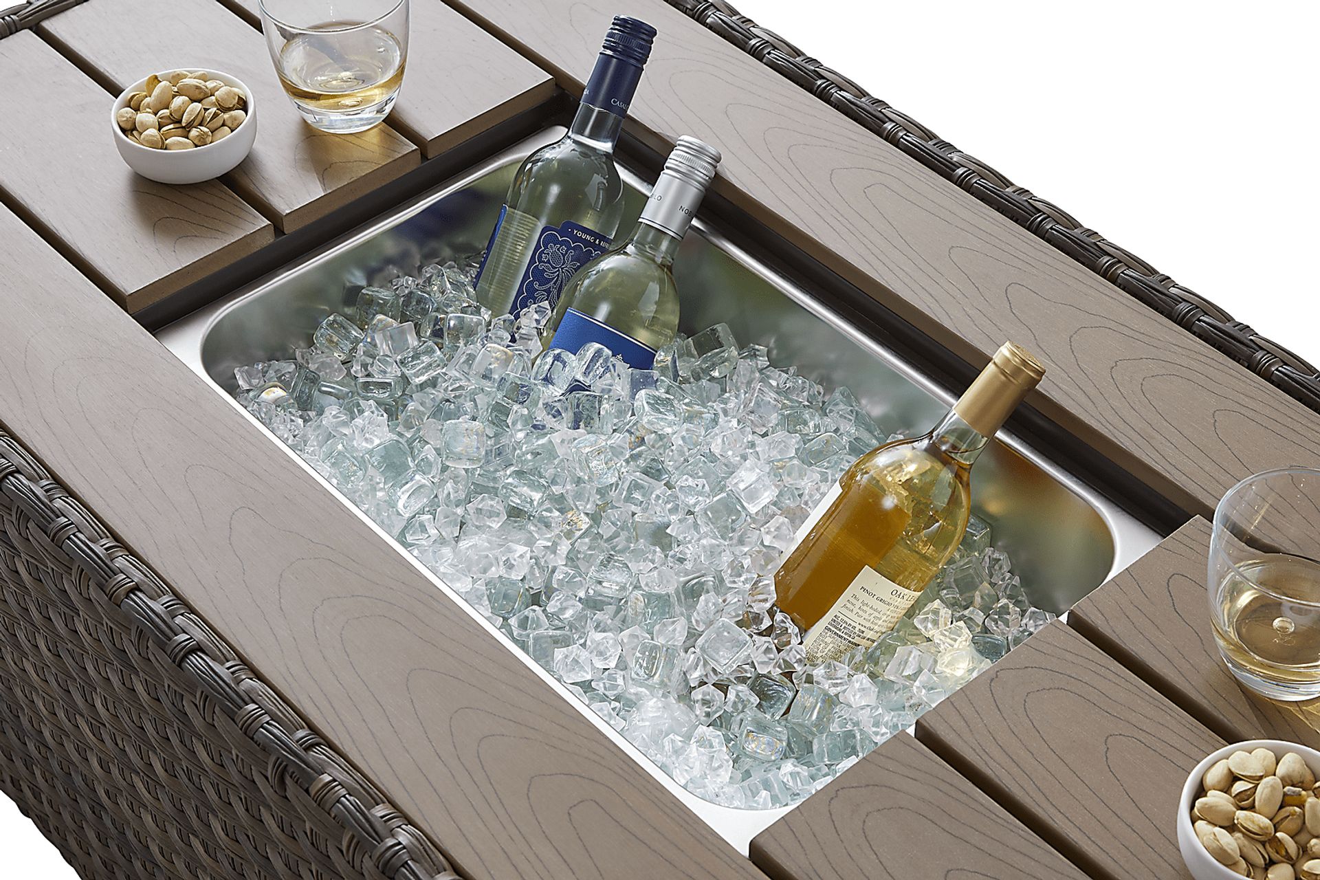 Rialto Brown Outdoor Cooler Cocktail Table - Image 5