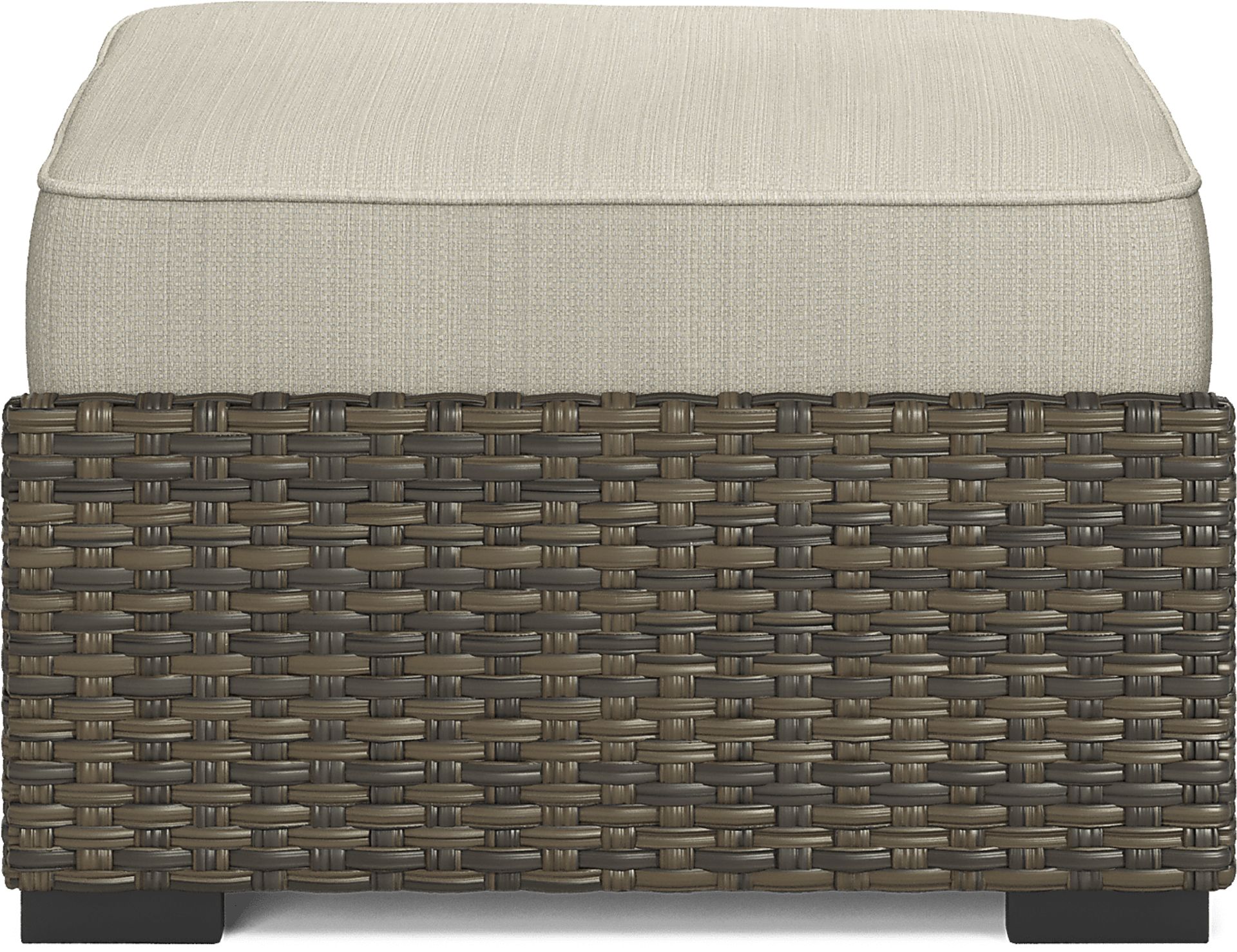 Rialto Brown Outdoor Ottoman with Putty Cushion - Image 2