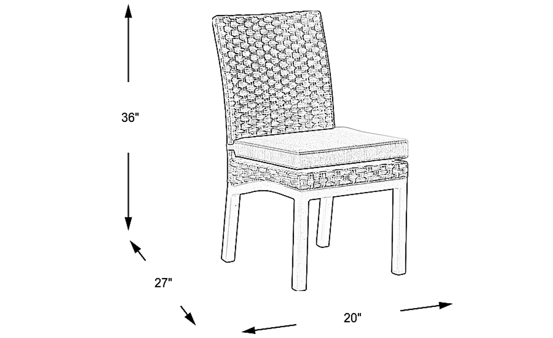 Rialto Brown Outdoor Side Chair with Aqua Cushion