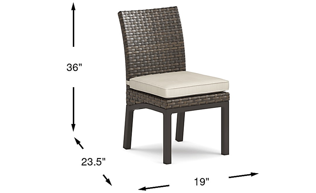 Rialto Brown Outdoor Side Chair with Putty Cushion