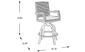 Rialto Brown Outdoor Swivel Barstool with Aqua Cushion