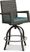 Rialto Brown Outdoor Swivel Barstool with Aqua Cushion