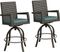 Rialto Brown Outdoor Swivel Barstool with Aqua Cushion, Set of Two
