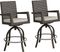 Rialto Brown Outdoor Swivel Barstool with Putty Cushion, Set of Two
