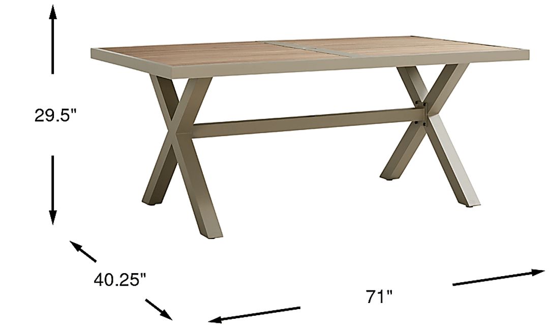 Rialto II Natural 71 in. Outdoor Dining Table