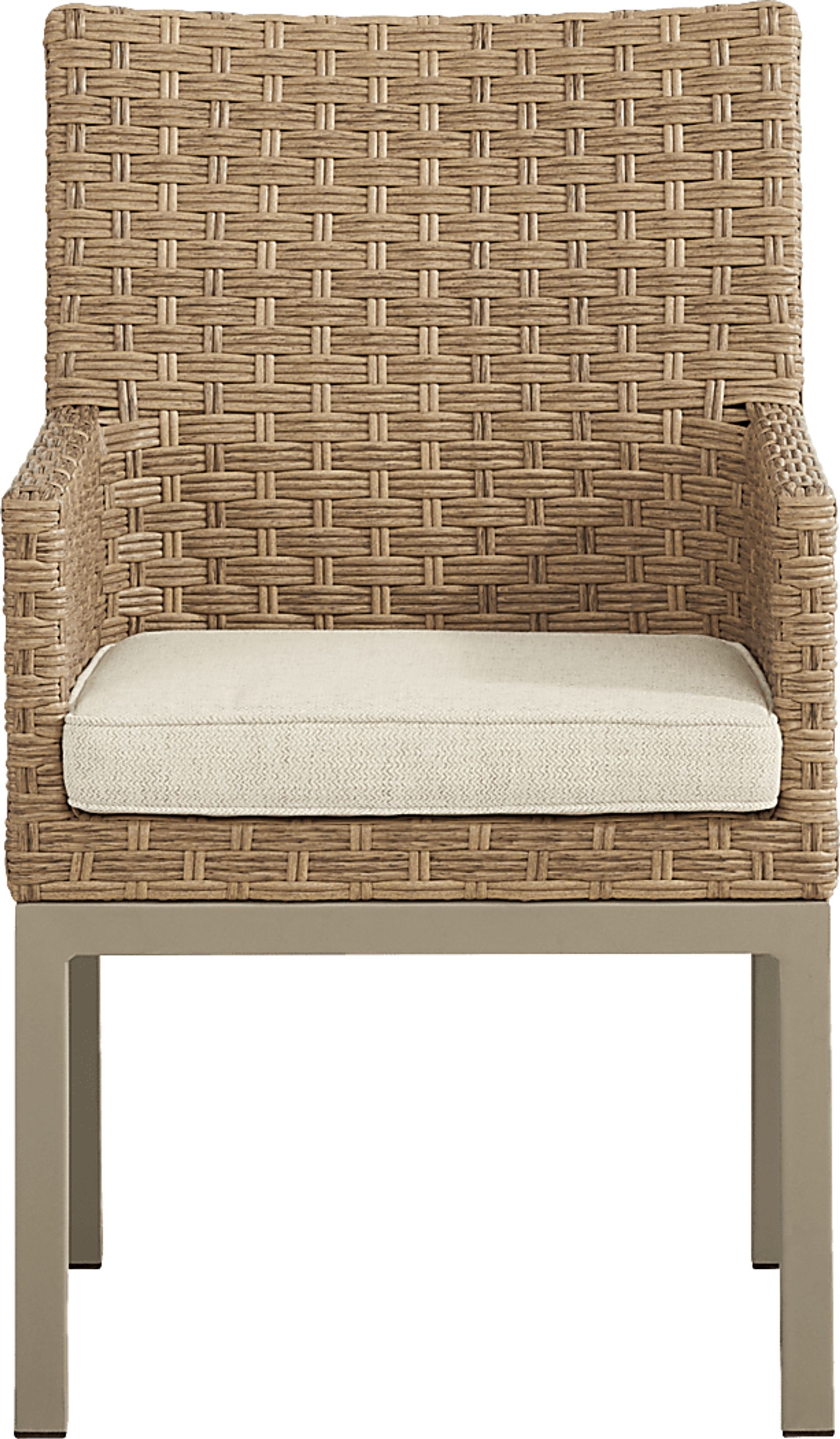 Rialto II Natural Outdoor Arm Chair with Sand Cushion - Image 2
