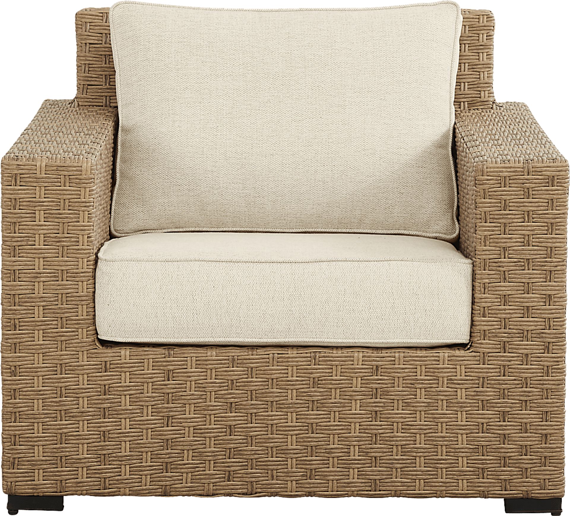Rialto II Natural 4 Pc Outdoor Seating Set with Sand Cushions - Image 5