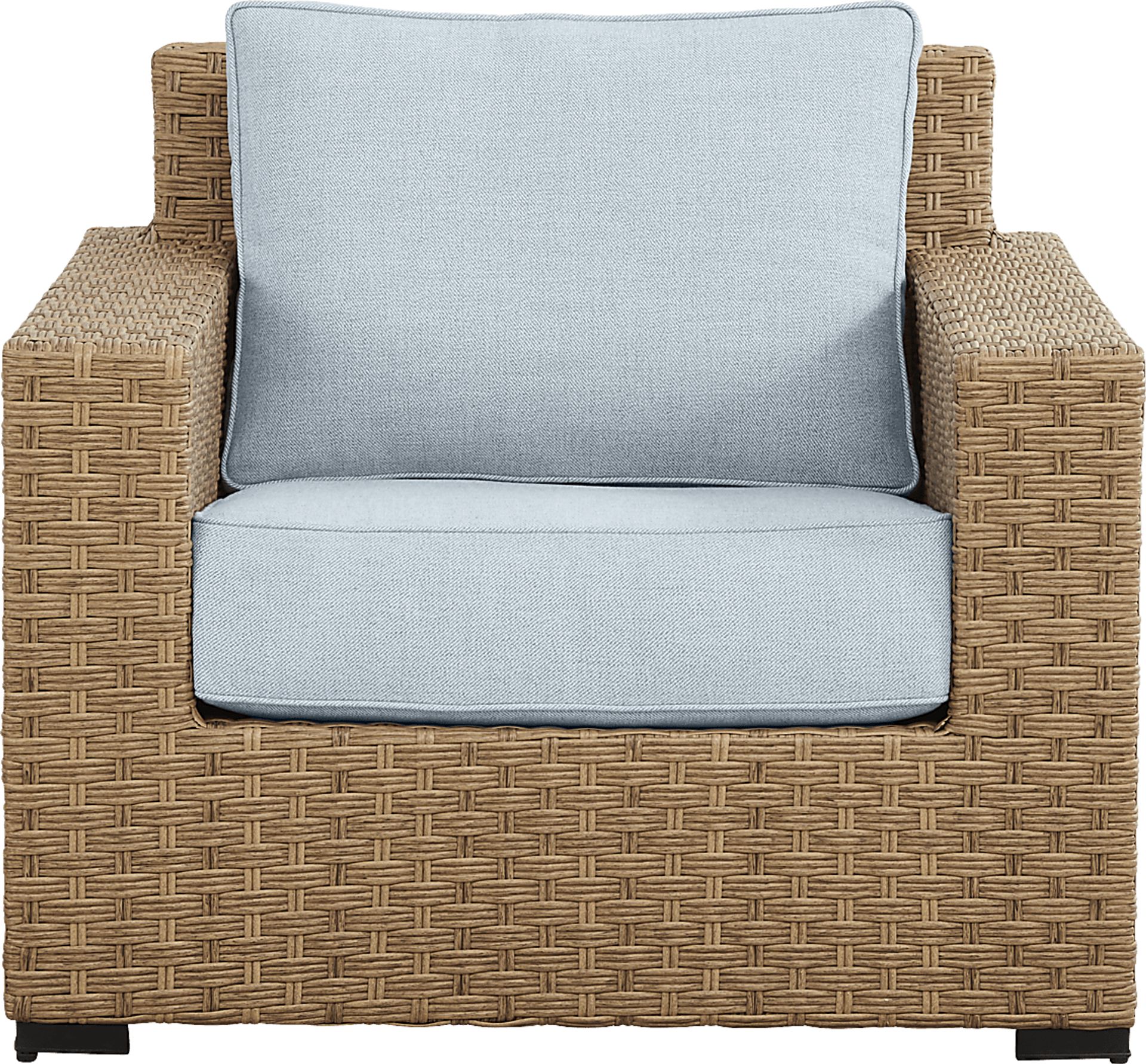 Rialto II Natural 4 Pc Outdoor Seating Set with Sky Cushions - Image 6