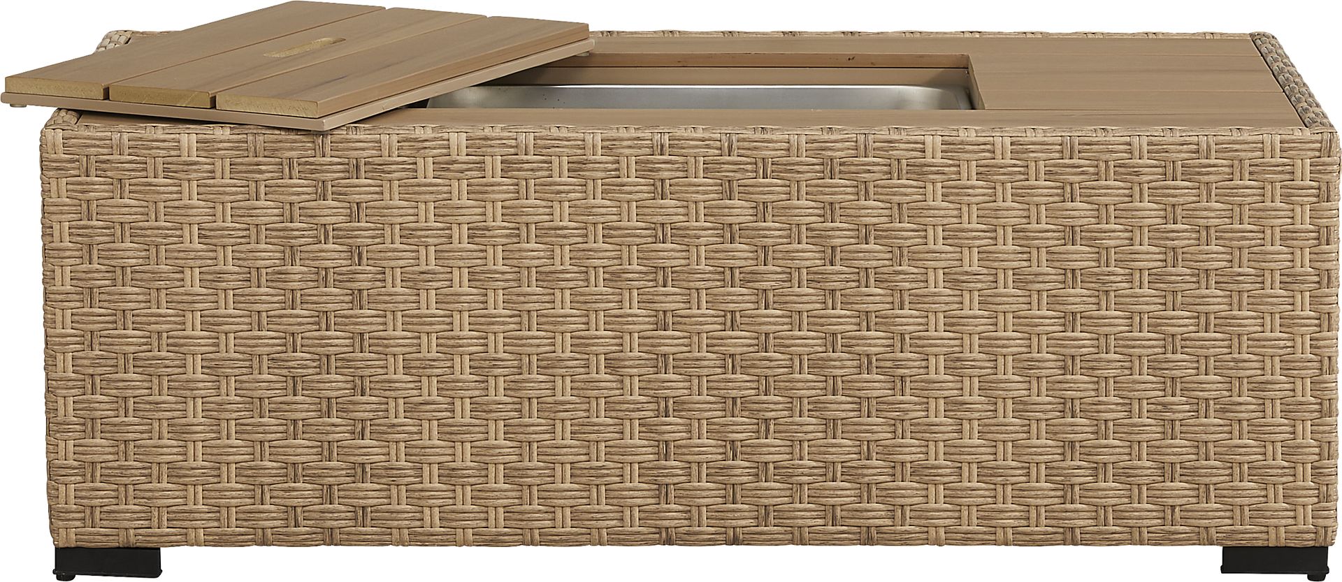 Rialto II Natural 4 Pc Outdoor Seating Set with Sky Cushions - Image 9