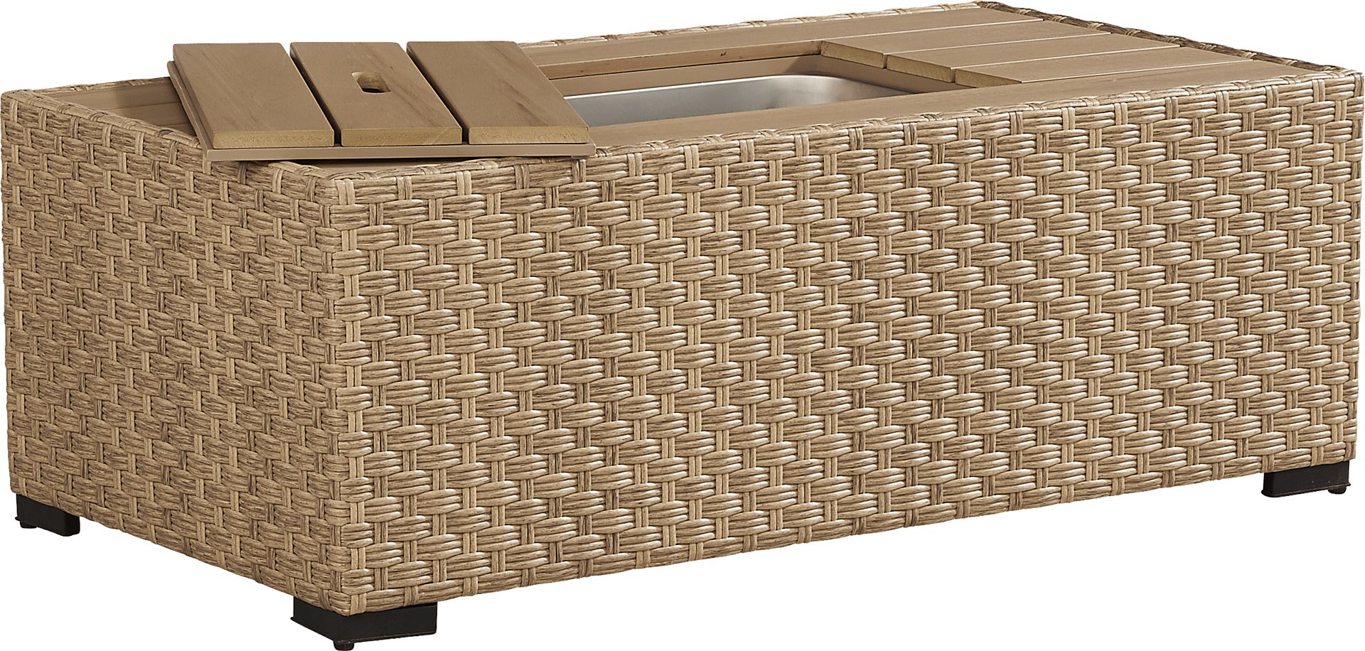 Rialto II Natural 4 Pc Outdoor Seating Set with Sky Cushions - Image 10
