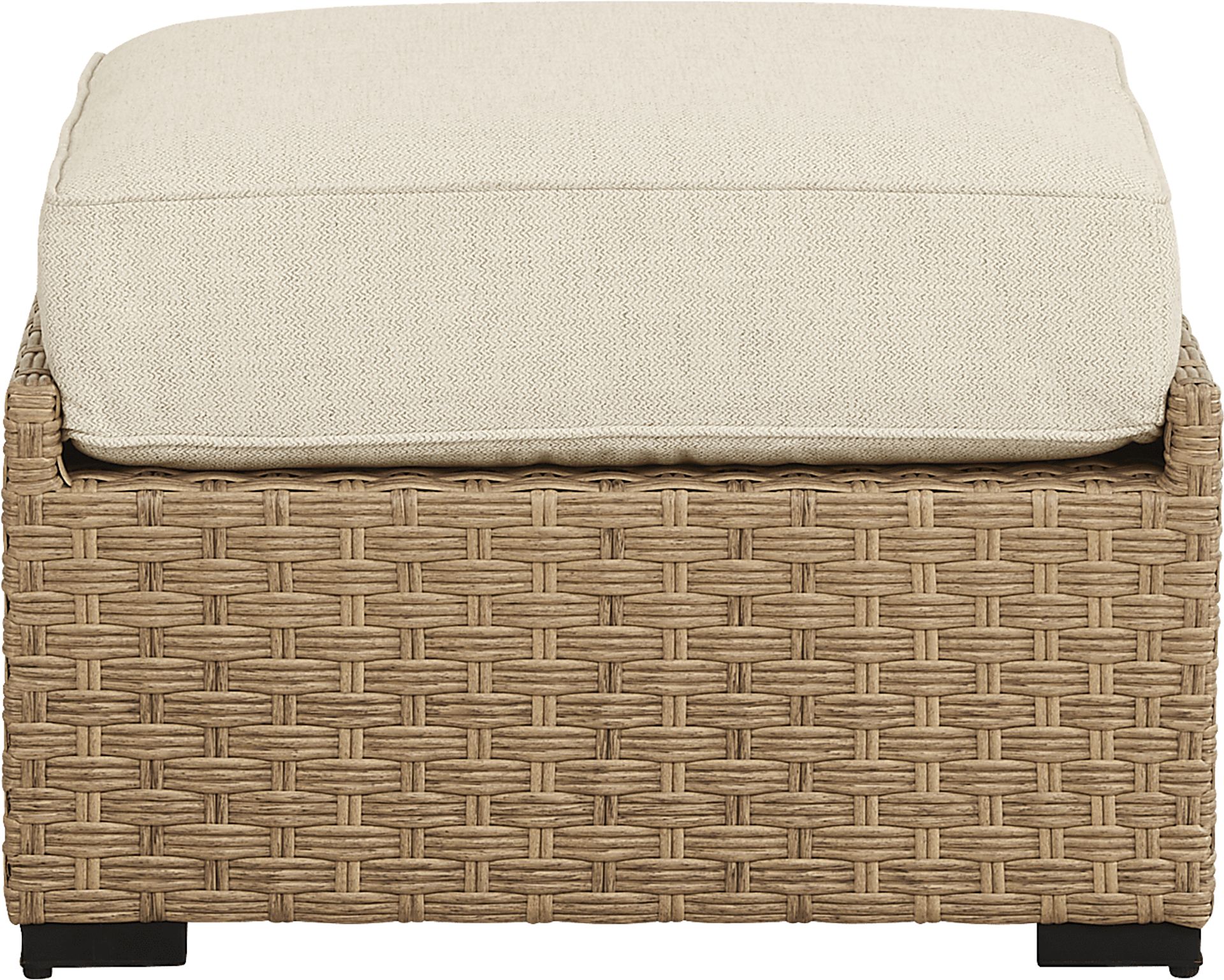 Rialto II Natural Outdoor Ottoman with Sand Cushion - Image 2
