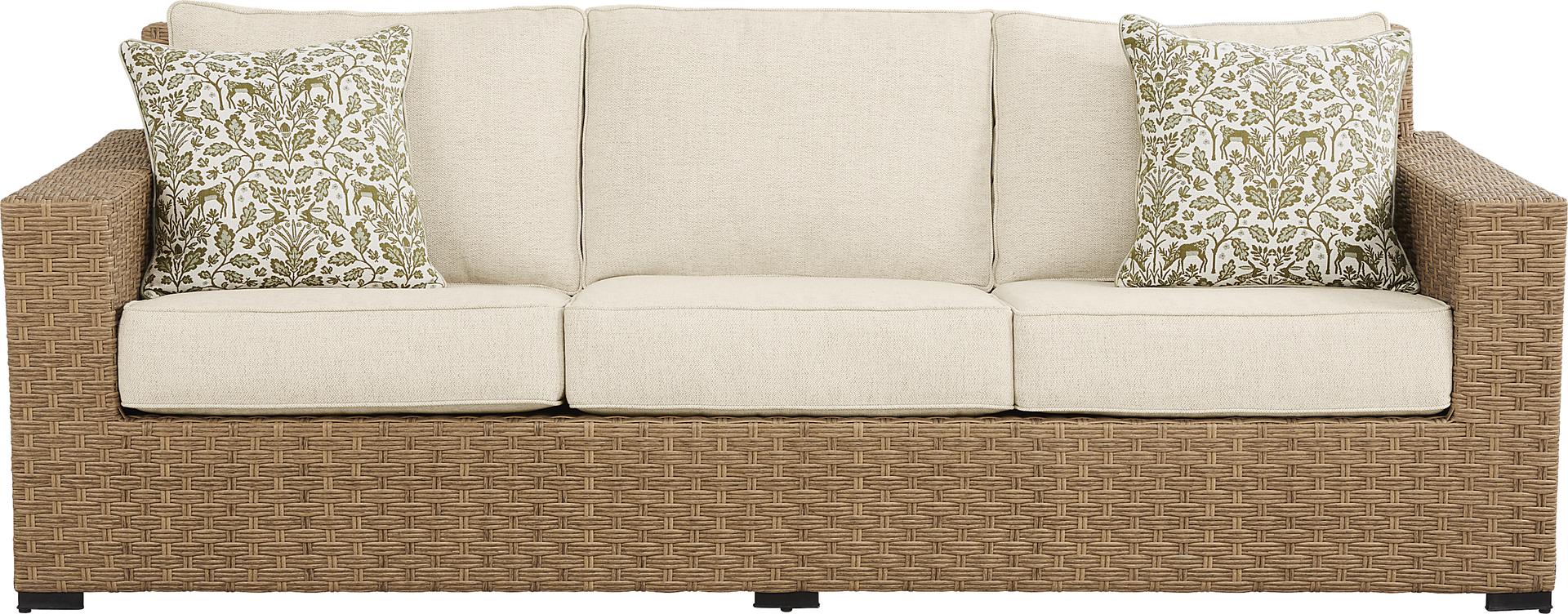 Rialto II Natural Outdoor Sofa with Sand Cushions