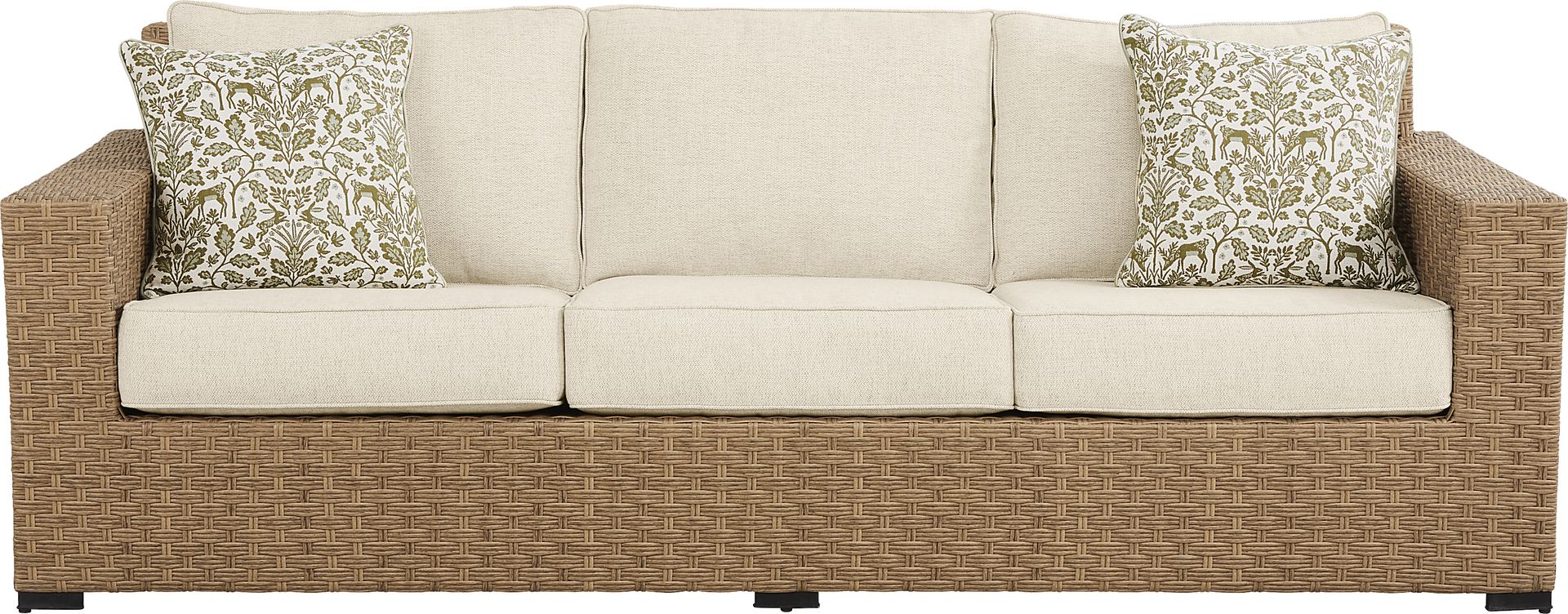 Rialto II Natural Outdoor Sofa with Sand Cushions - Image 1