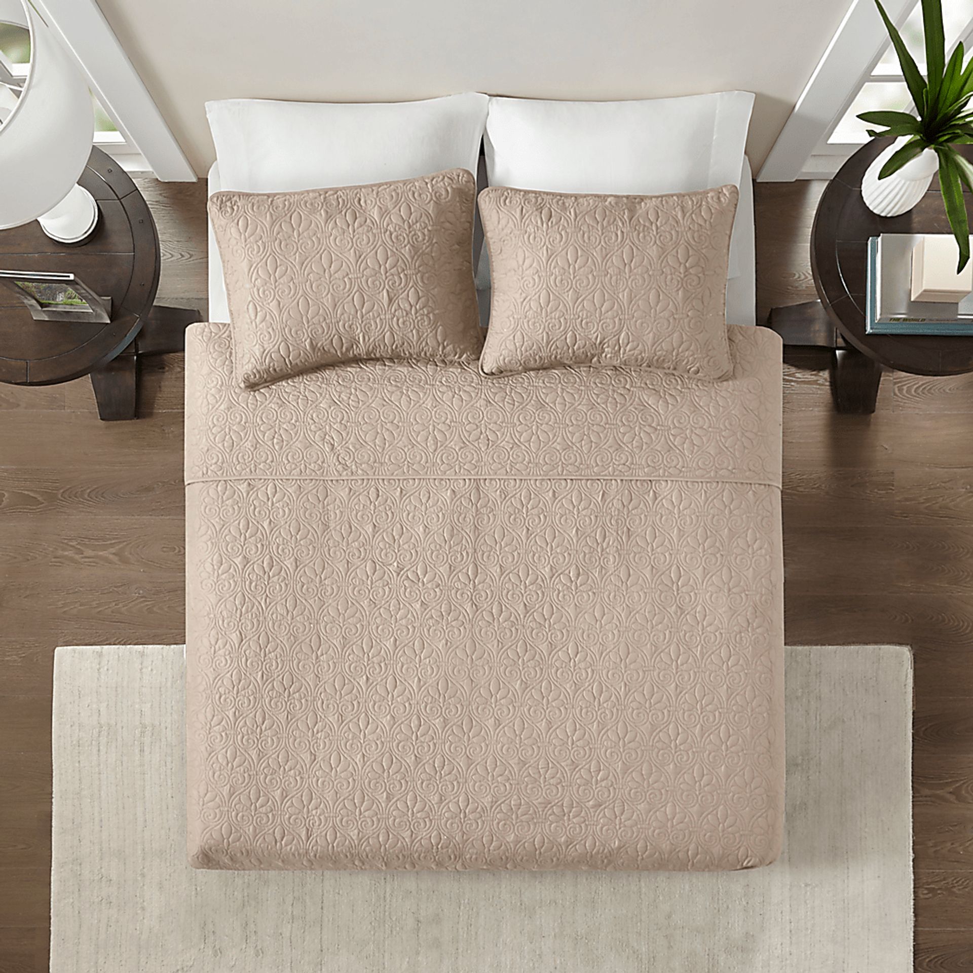 Riaz Khaki 3 Pc Queen Coverlet Set - Image 3
