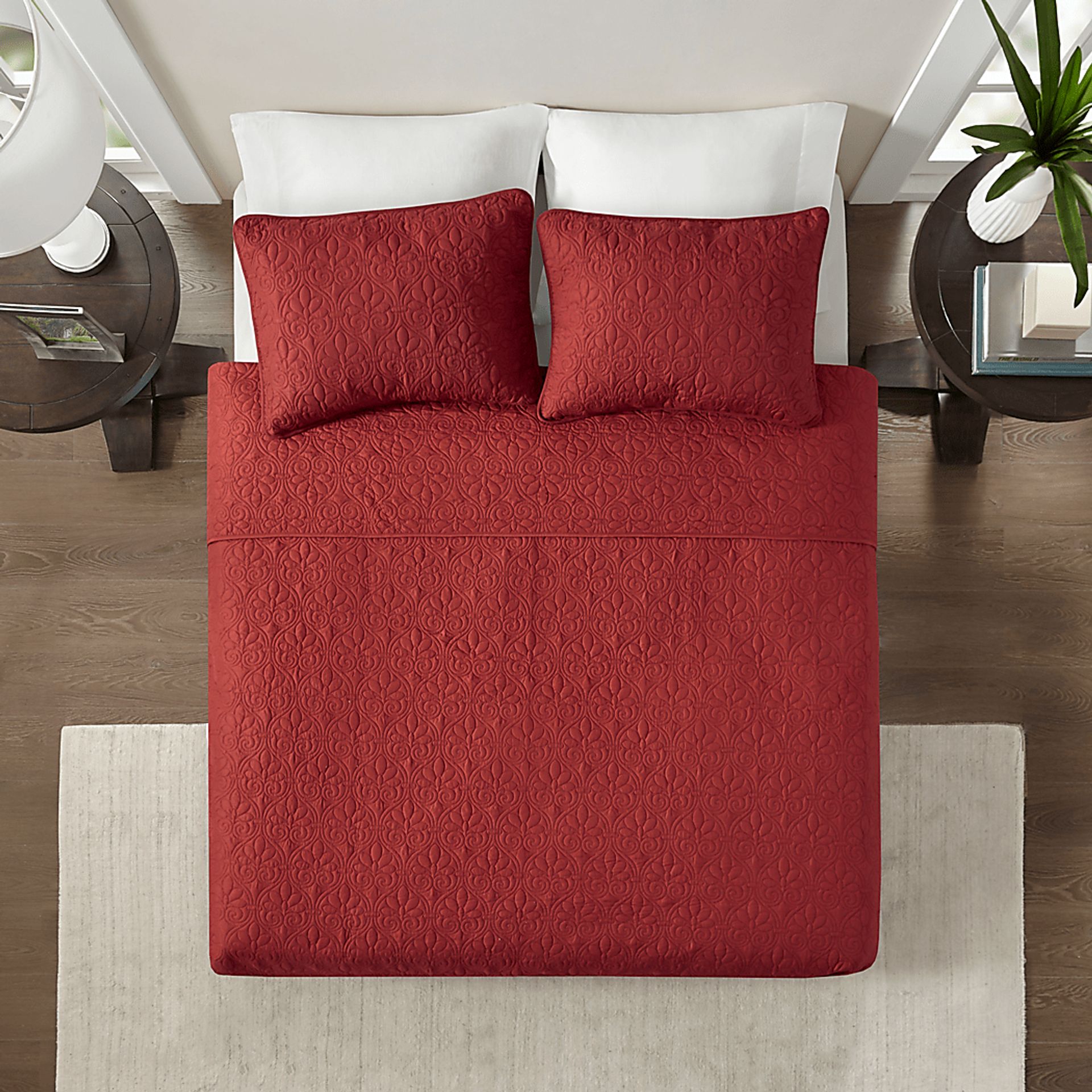 Riaz Red 3 Pc King Coverlet Set - Image 3