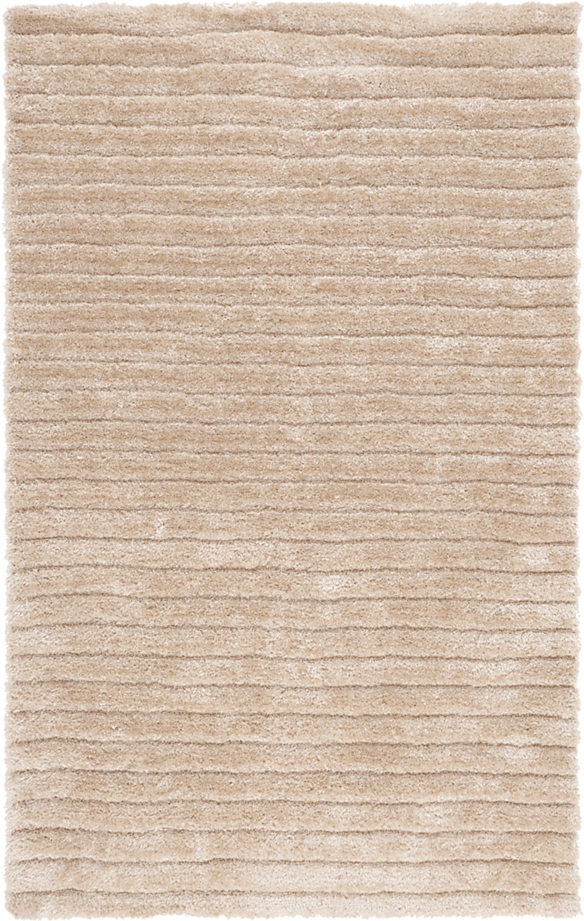 Rib-Shag Champagne Beige Polypropylene Fabric Rugs | Rooms to Go