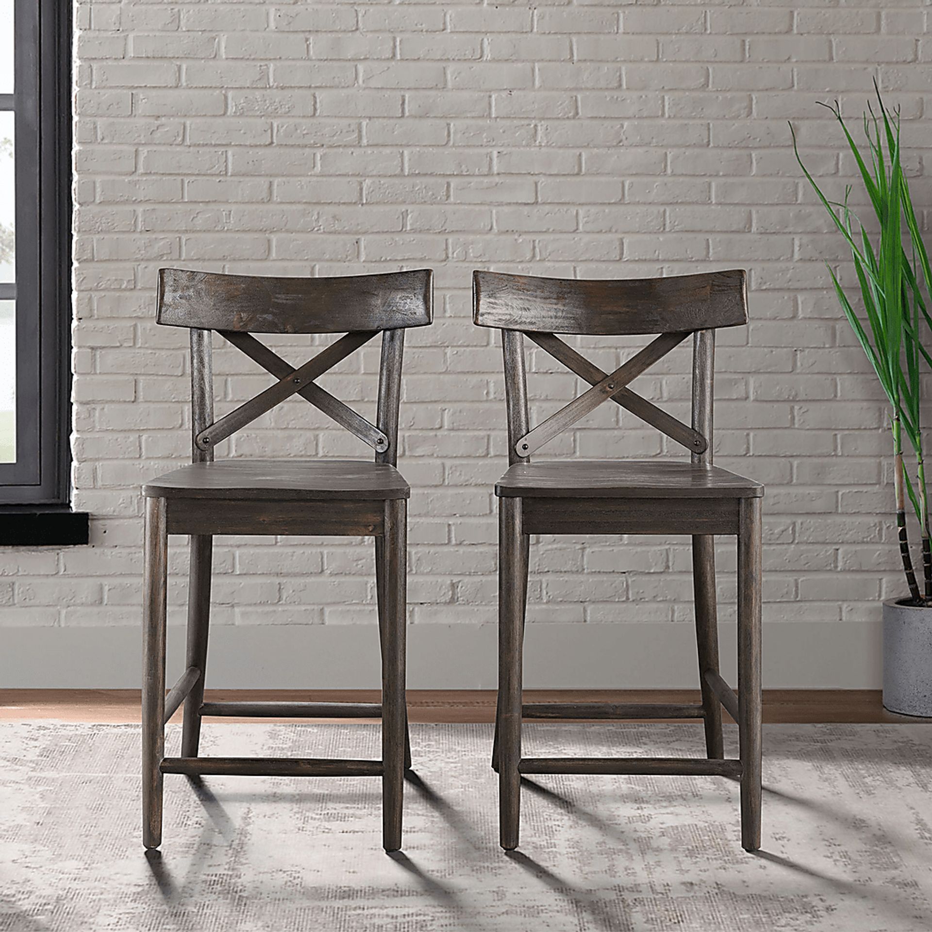 Riba Dark Brown Counter Height Stool - Image 2