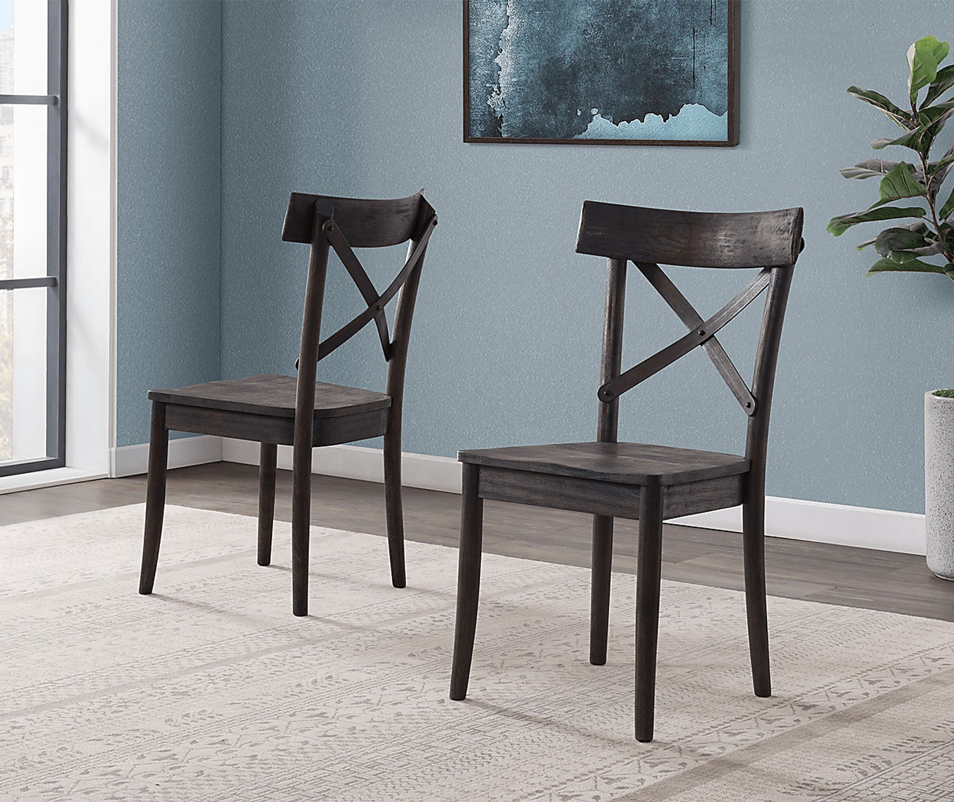 Riba Darl Brown Side Chair, Set of 2 - Image 2