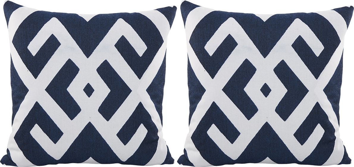 Sassandra Navy Indoor/Outdoor Accent Pillow, Set of Two