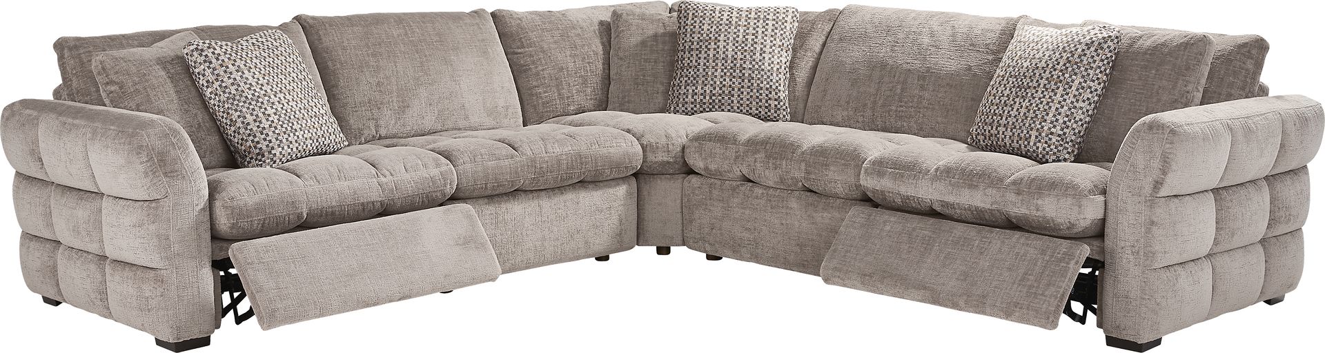 Richland Gray 5 Pc Power Reclining Sectional - Image 1