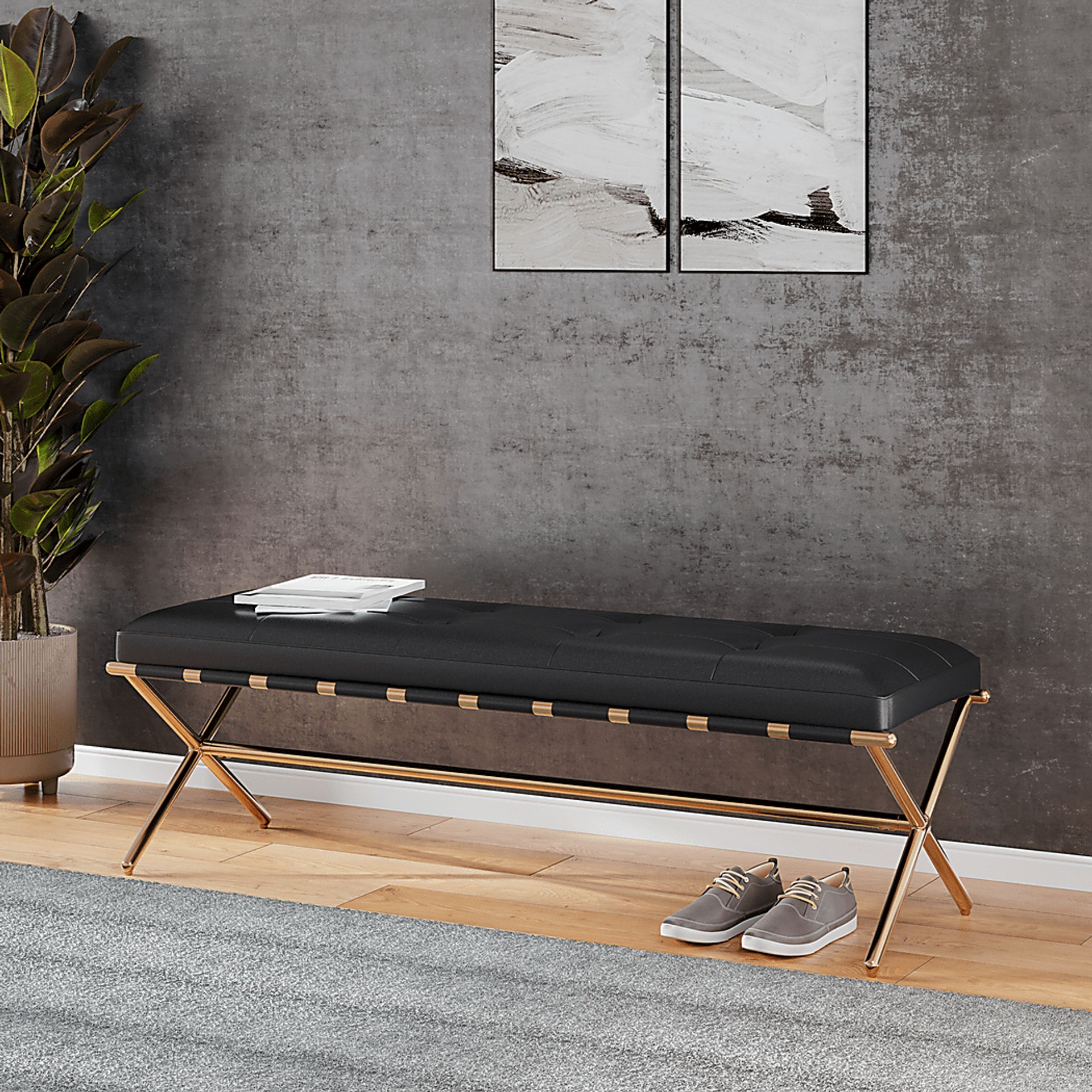 Richling Black Accent Bench - Image 2