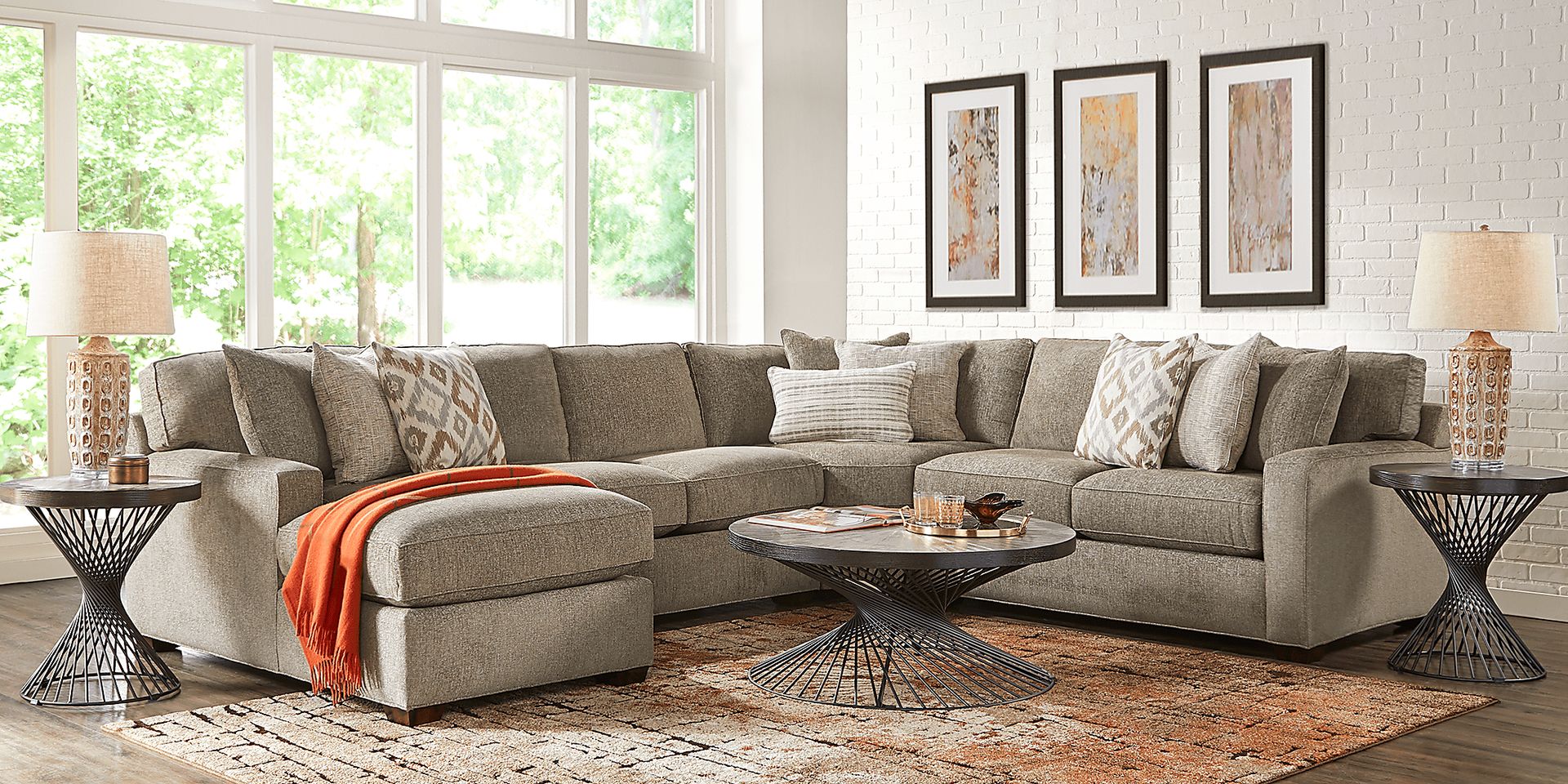 Richmond Hill Cocoa 4 Pc Gel Foam Sleeper Sectional - Image 2