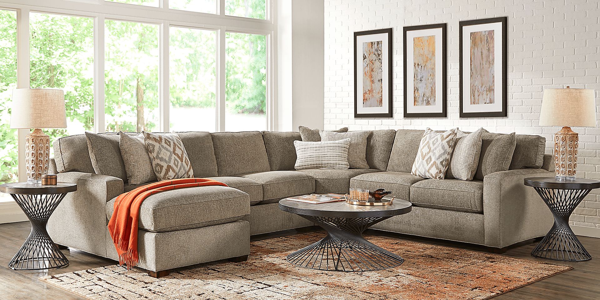 Richmond Hill Cocoa 4 Pc Sleeper Sectional - Image 2