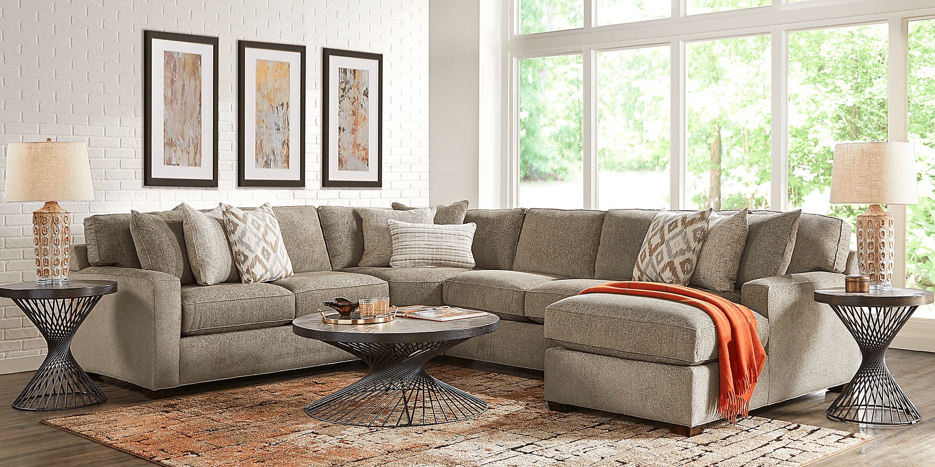 Richmond Hill Cocoa 7 Pc Sectional Living Room - Image 1