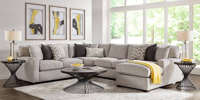 Richmond Hill Dove 4 Pc Gel Foam Sleeper Sectional - Thumbnail - Image 2
