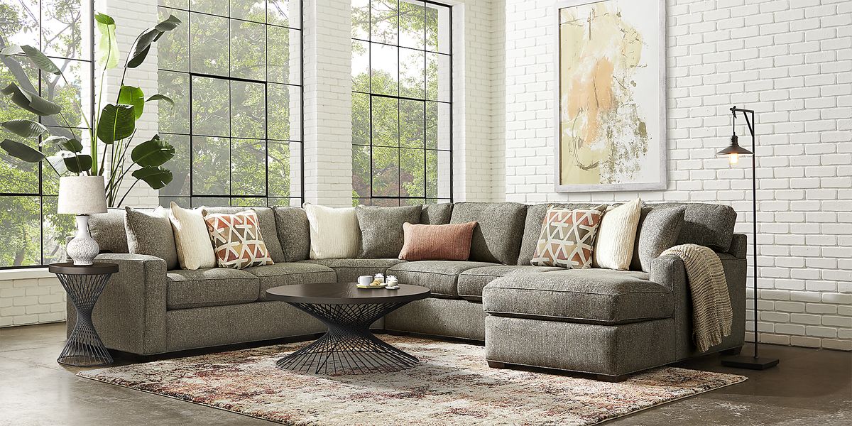 Richmond Hill Gray 7 Pc Sectional Living Room Rooms To Go