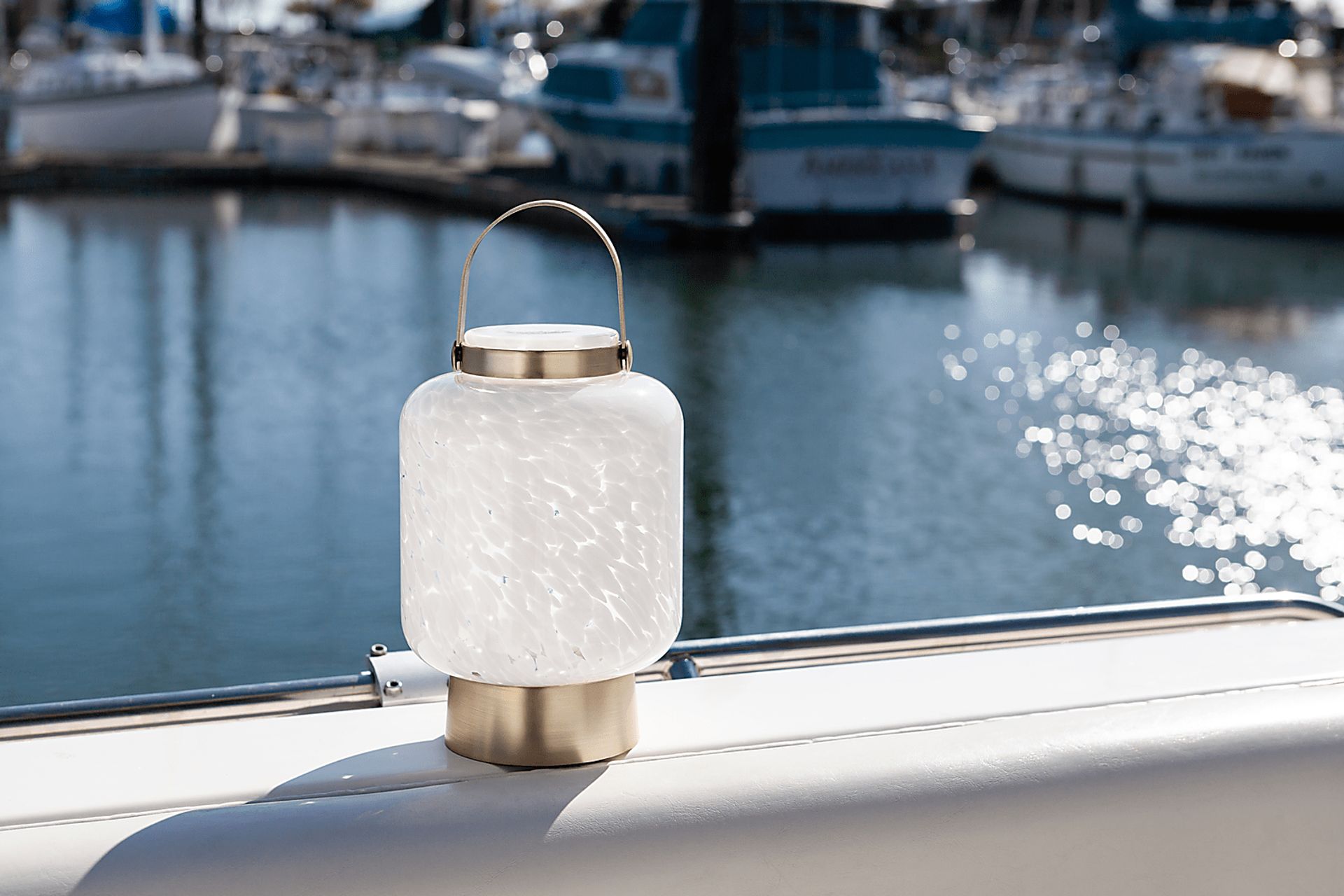 Ricon Isle Indoor/Outdoor White Rechargeable Lantern - Image 8