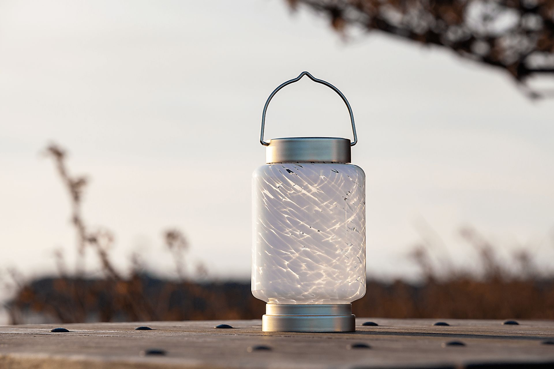 Ricon Isle Outdoor White Solar Lantern - Image 3