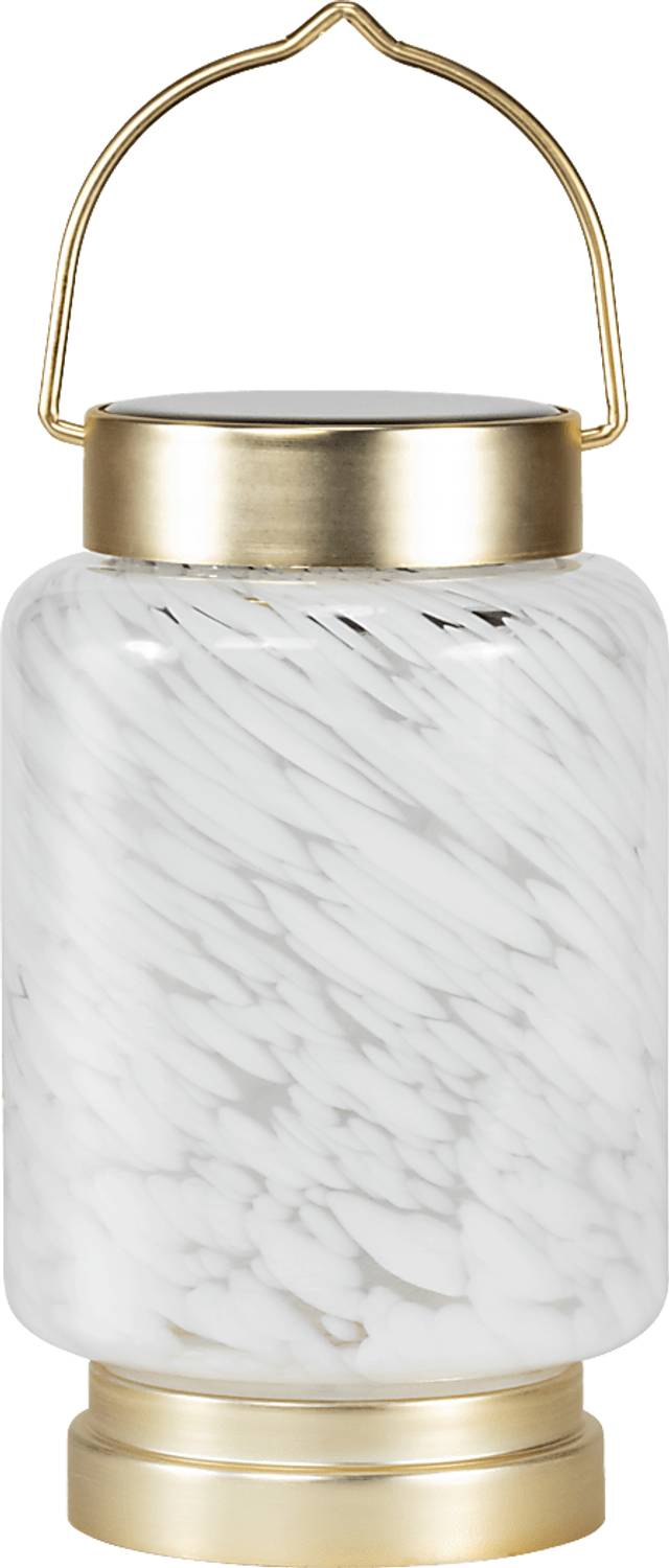 Ricon Isle Outdoor White Solar Lantern - Thumbnail - Image 1