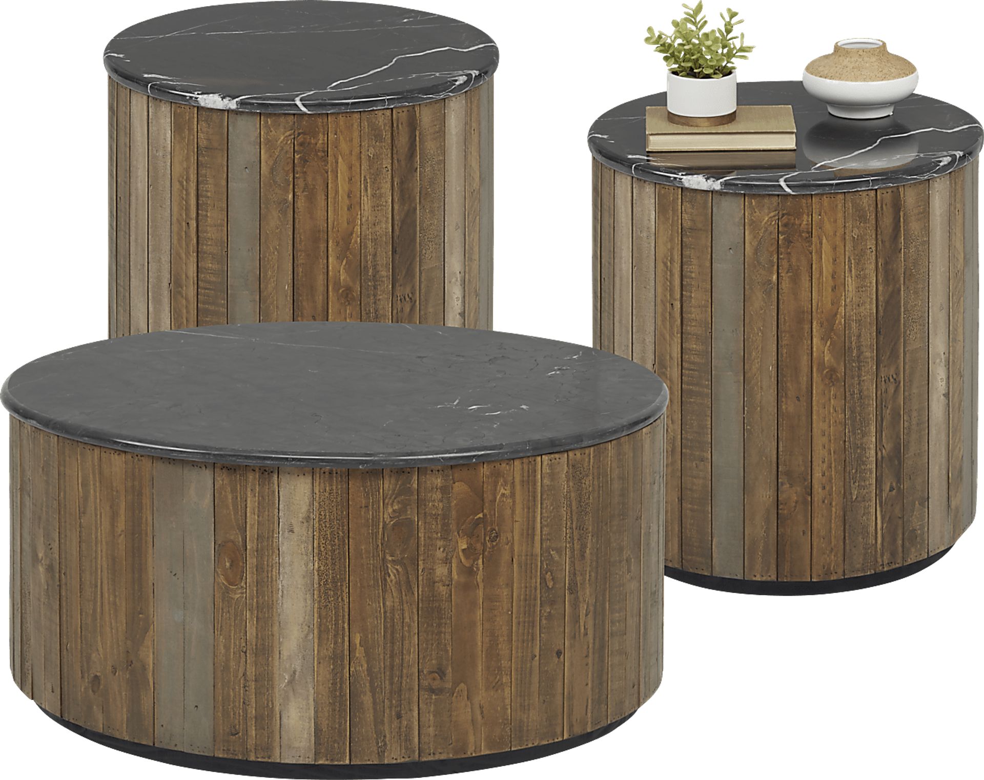 Ridge Lane Brown 3 Pc Table Set - Image 1