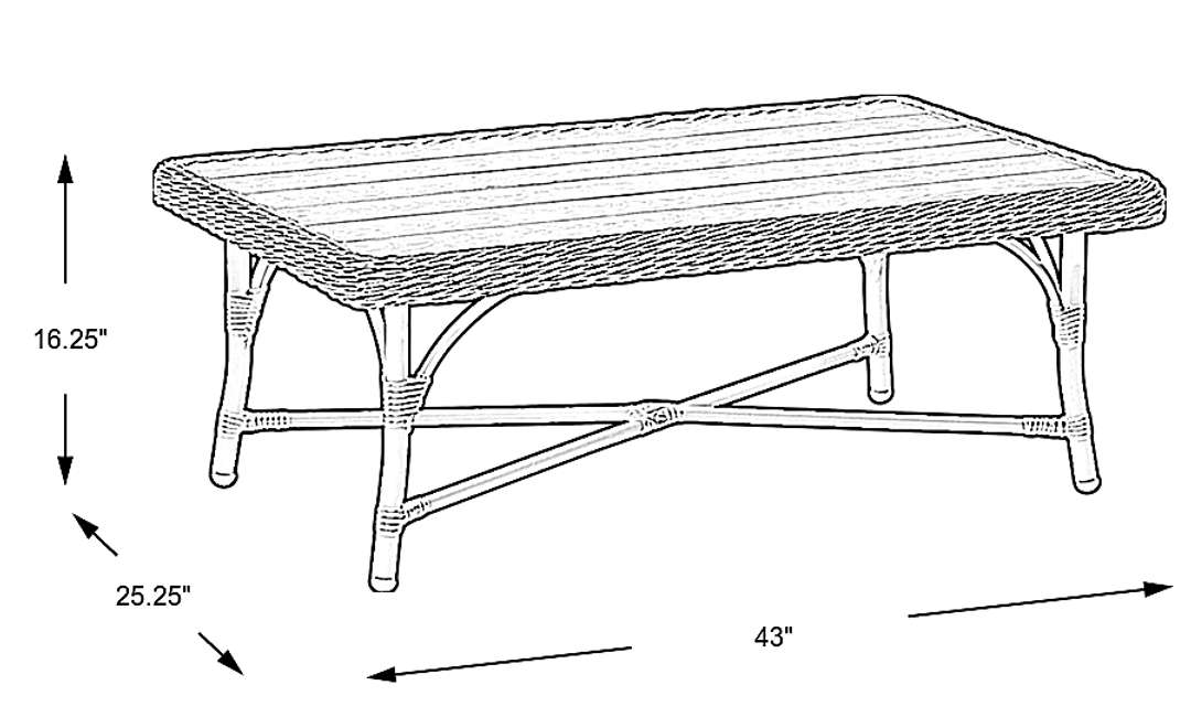 Ridgecrest Brown Outdoor Cocktail Table