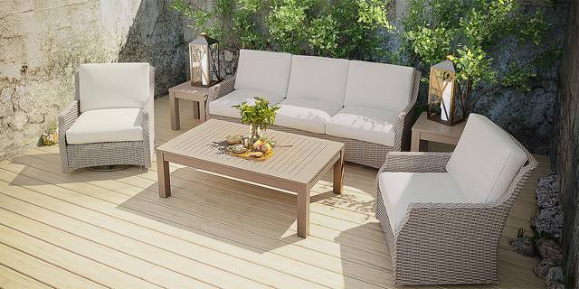Ridgecrest Gray 4 Pc Outdoor Seating Set - Thumbnail - Image 2